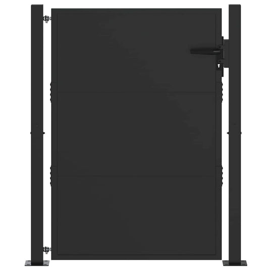Vidaxl tuinpoort met slot zwart 110 x 130 cm gepoedercoat staal