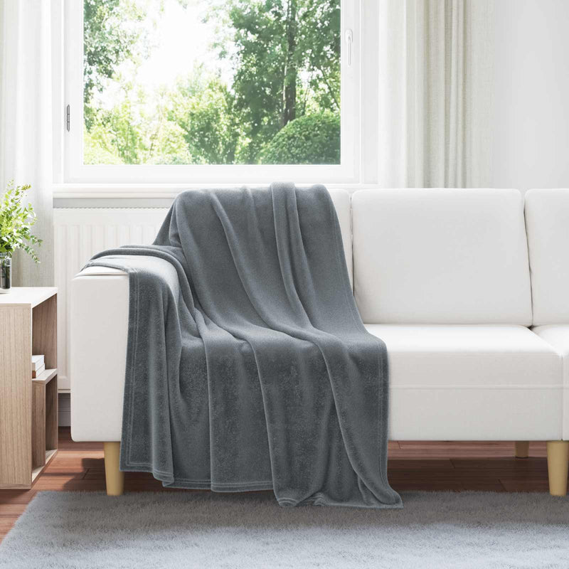 Afbeelding laden in galerijviewer, Vidaxl plaid donkergrijs 150 x 130 cm 0,51 kg fleece
