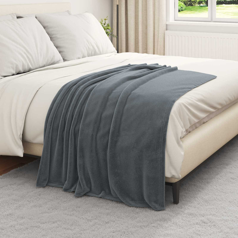 Afbeelding laden in galerijviewer, Vidaxl plaid donkergrijs 150 x 130 cm 0,51 kg fleece
