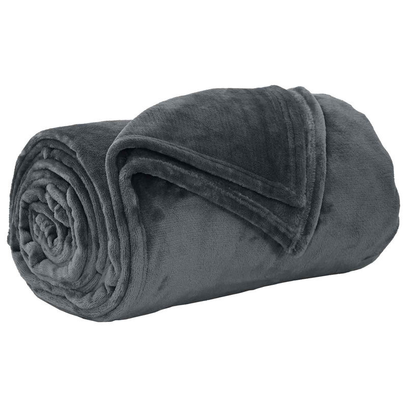 Afbeelding laden in galerijviewer, Vidaxl plaid donkergrijs 150 x 130 cm 0,51 kg fleece
