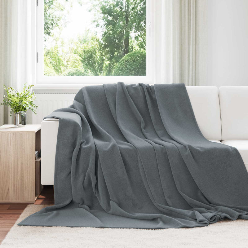 Afbeelding laden in galerijviewer, Vidaxl plaid donkergrijs 270 x 240 cm 1,69 kg fleece
