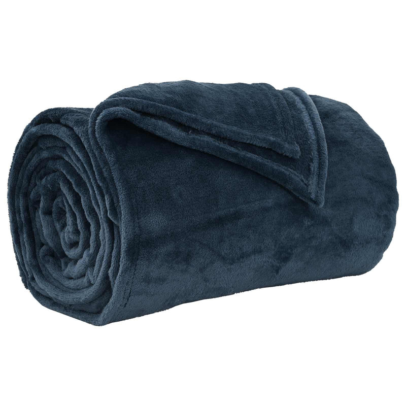 Afbeelding laden in galerijviewer, Vidaxl gooi deken marineblauw 150 x 200 cm fleece
