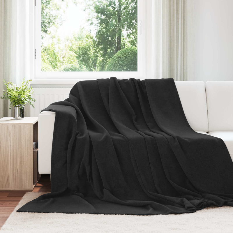 Afbeelding laden in galerijviewer, Vidaxl plaid zwart 240 x 220 cm 1,37 kg fleece
