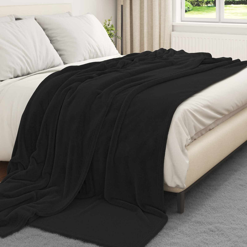 Afbeelding laden in galerijviewer, Vidaxl plaid zwart 240 x 220 cm 1,37 kg fleece
