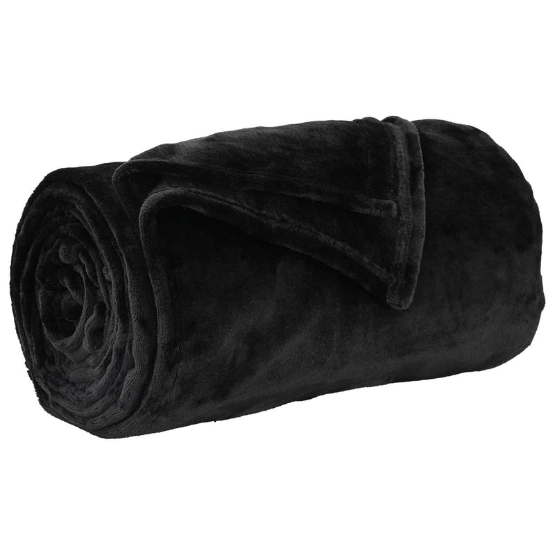 Afbeelding laden in galerijviewer, Vidaxl plaid zwart 240 x 220 cm 1,37 kg fleece
