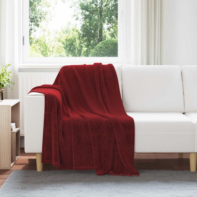 Afbeelding laden in galerijviewer, Vidaxl plaid bordeaux rood 150 x 130 cm 0,51 kg fleece
