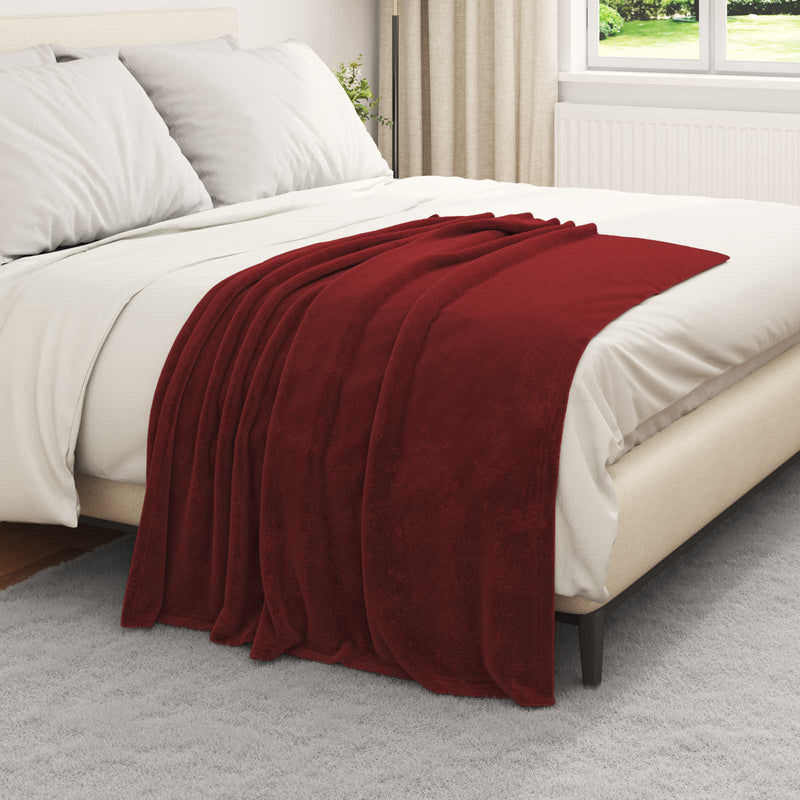 Afbeelding laden in galerijviewer, Vidaxl plaid bordeaux rood 150 x 130 cm 0,51 kg fleece
