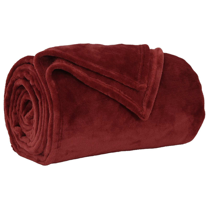 Afbeelding laden in galerijviewer, Vidaxl plaid bordeaux rood 150 x 130 cm 0,51 kg fleece

