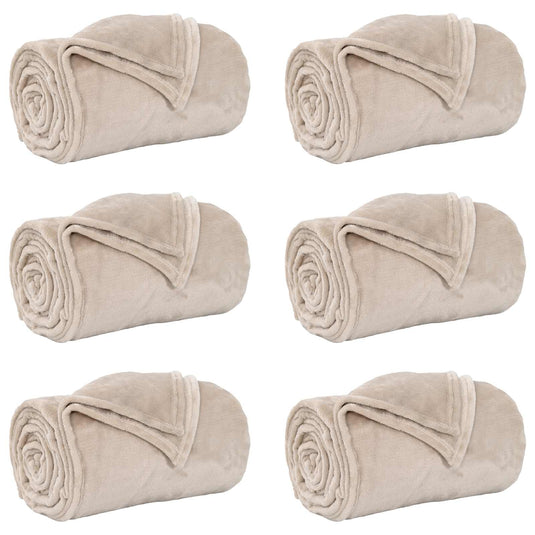 Vidaxl kleden 6 pcs beige 150 x 200 cm fleece