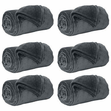 Vidaxl kleden 6 pcs donkergrijs 240 x 270 cm fleece