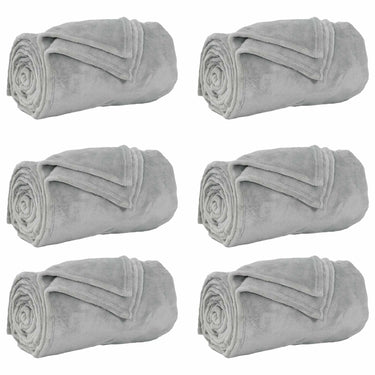 Vidaxl kleden 6 pcs grijs 220 x 240 cm fleece