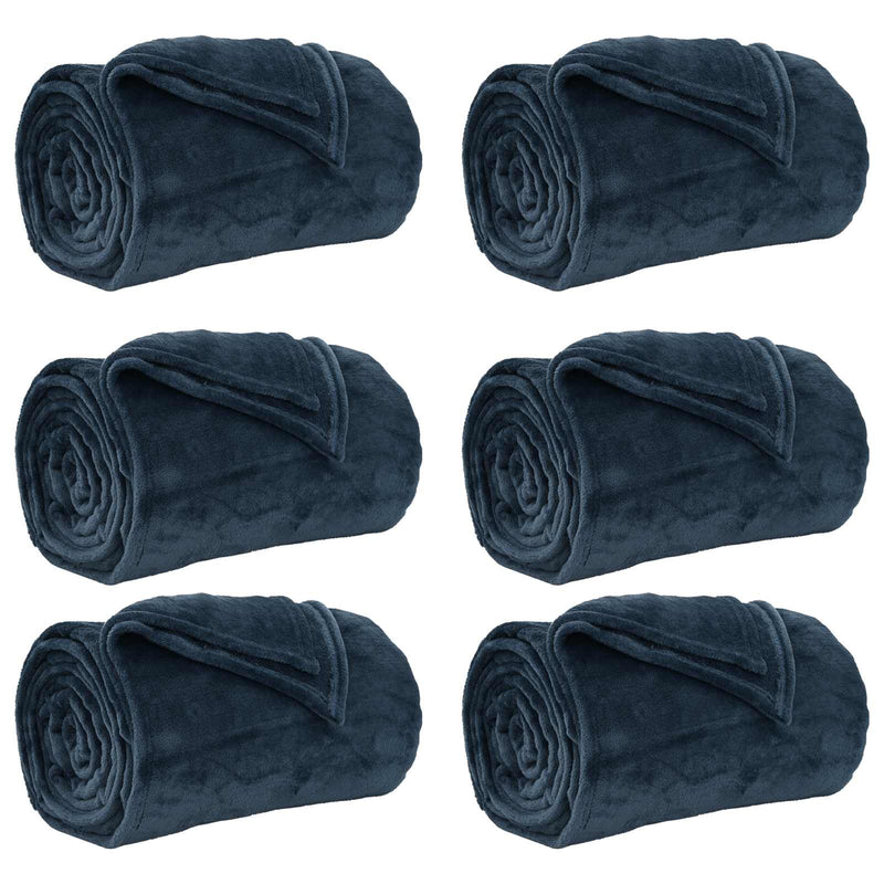 Afbeelding laden in galerijviewer, Vidaxl kleden 6 pcs marineblauw 220 x 240 cm fleece
