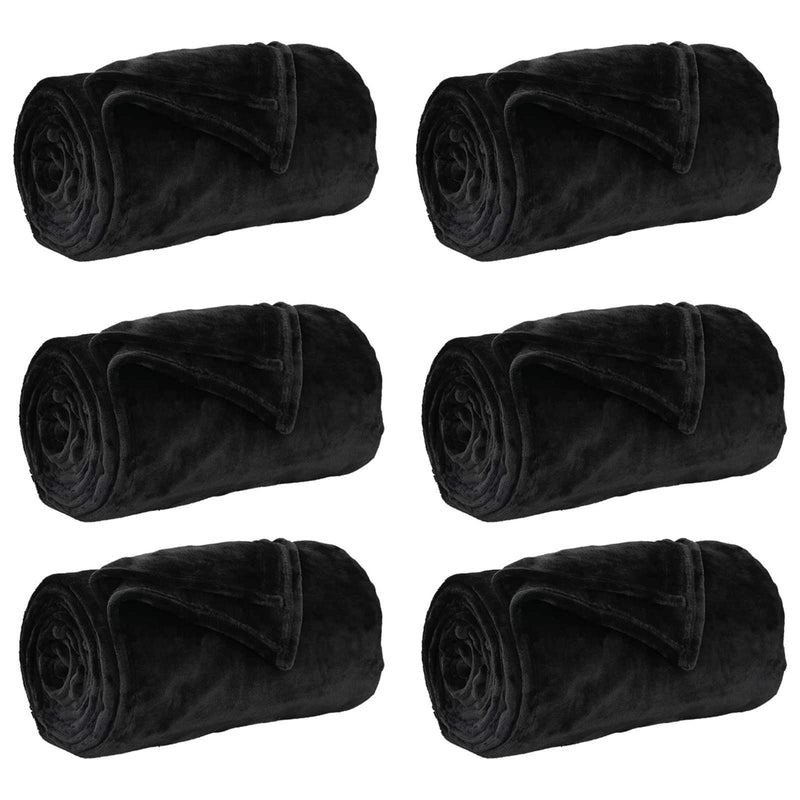 Afbeelding laden in galerijviewer, Vidaxl kleden 6 st zwart 240 x 220 cm 8,24 kg fleece
