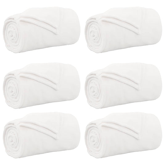 Vidaxl kleden 6 pcs wit 240 x 270 cm fleece