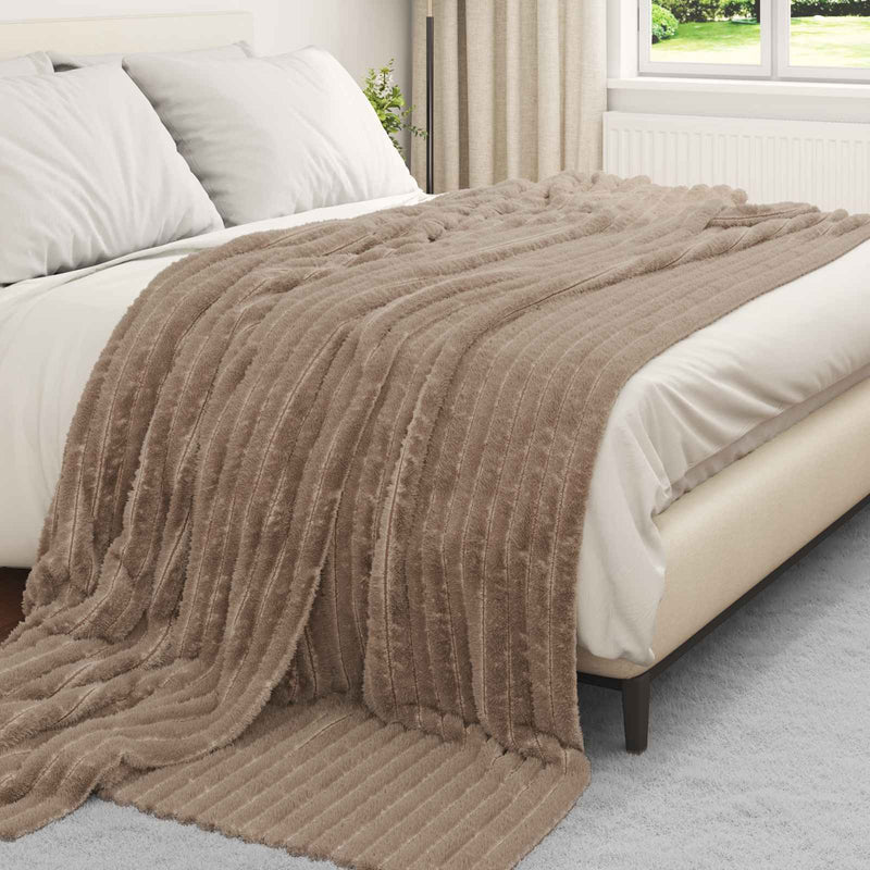 Afbeelding laden in galerijviewer, Vidaxl gooi deken kameel 270 x 240 cm fleece
