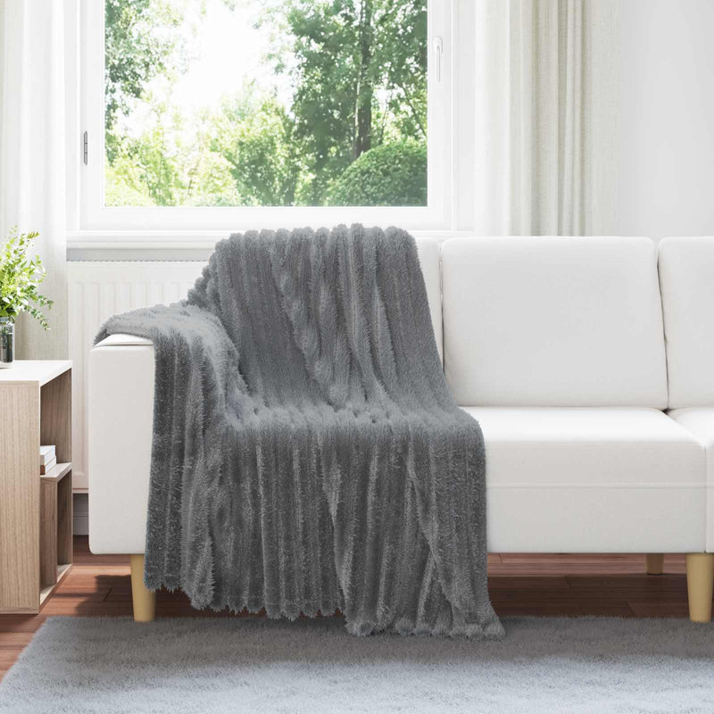 Afbeelding laden in galerijviewer, Vidaxl plaid donkergrijs 150 x 130 cm 0,51 kg fleece
