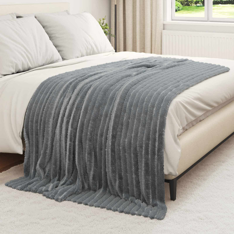 Afbeelding laden in galerijviewer, Vidaxl plaid donkergrijs 200 x 150 cm 0,8 kg fleece
