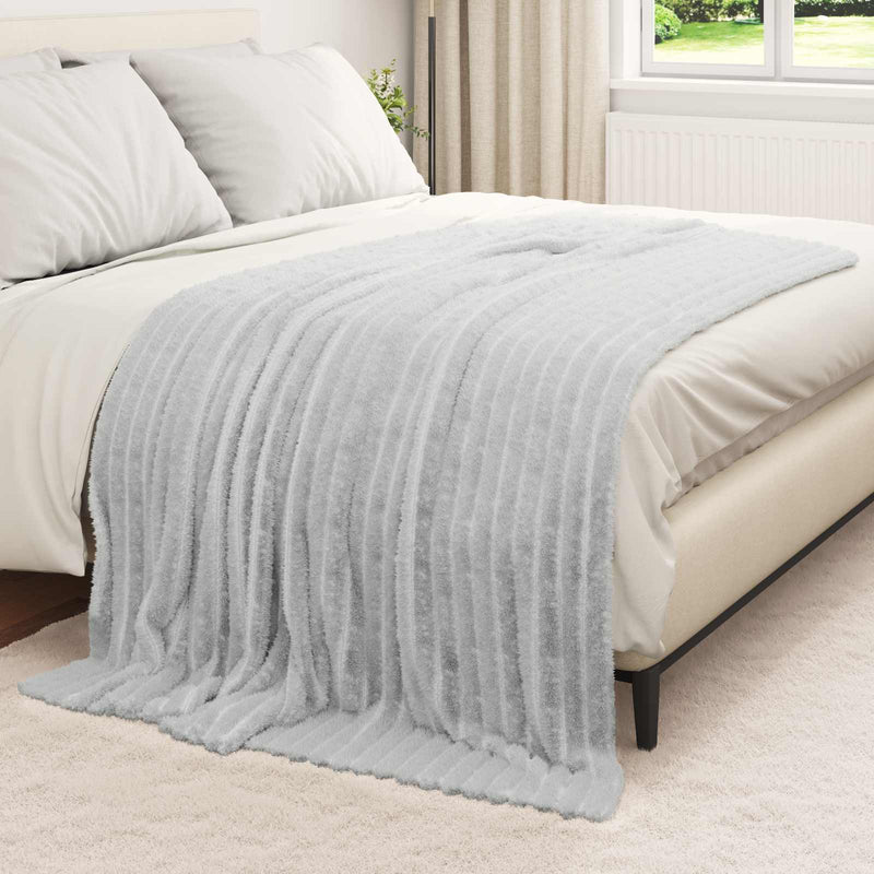 Afbeelding laden in galerijviewer, Vidaxl gooi deken grijs 200 x 150 cm fleece
