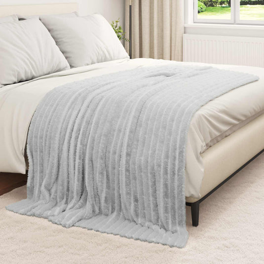 Vidaxl gooi deken grijs 200 x 150 cm fleece