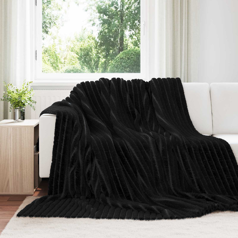 Afbeelding laden in galerijviewer, Vidaxl gooi deken zwart 270 x 240 cm fleece

