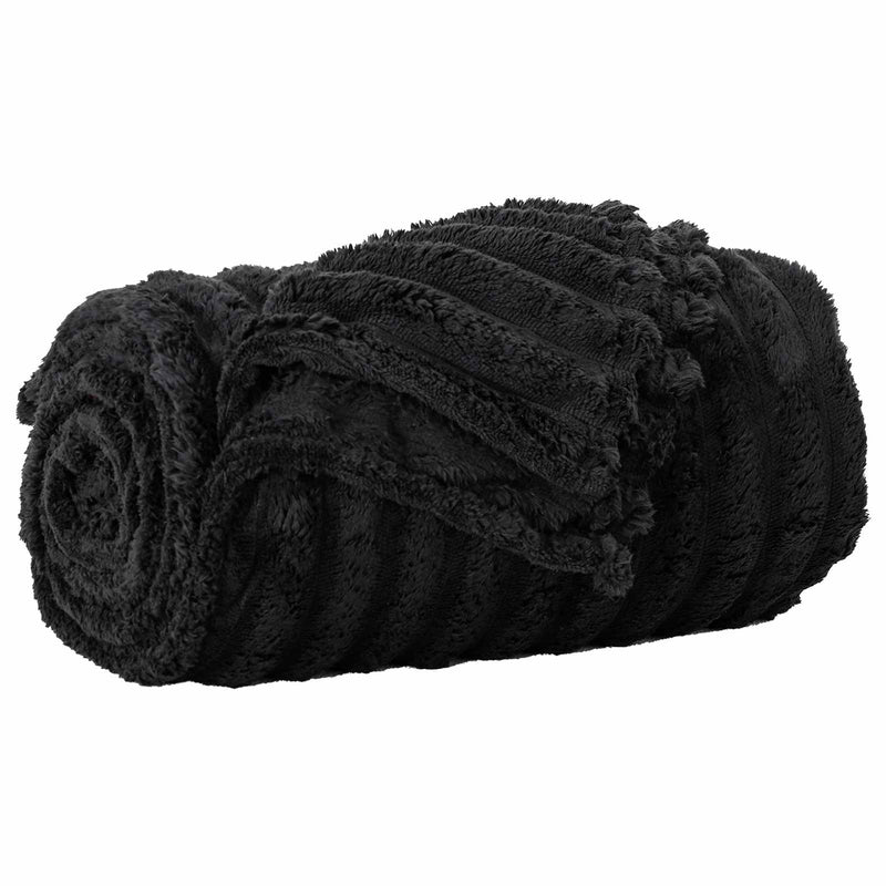Afbeelding laden in galerijviewer, Vidaxl gooi deken zwart 270 x 240 cm fleece
