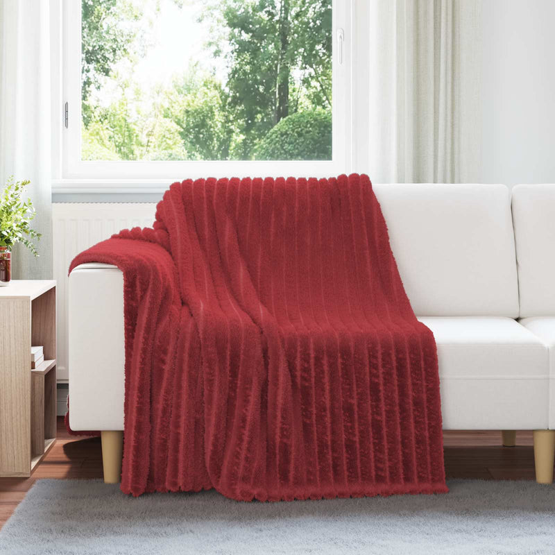Afbeelding laden in galerijviewer, Vidaxl gooi deken bordeaux rood 200 x 150 cm fleece
