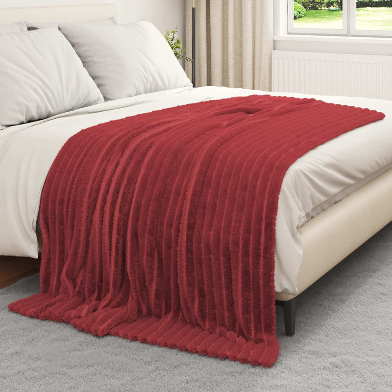 Afbeelding laden in galerijviewer, Vidaxl gooi deken bordeaux rood 200 x 150 cm fleece
