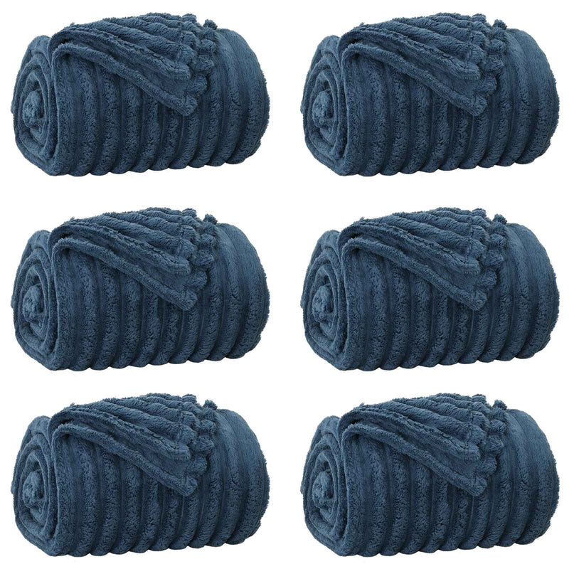 Afbeelding laden in galerijviewer, Vidaxl kleden 6 pcs marineblauw 200 x 150 cm fleece
