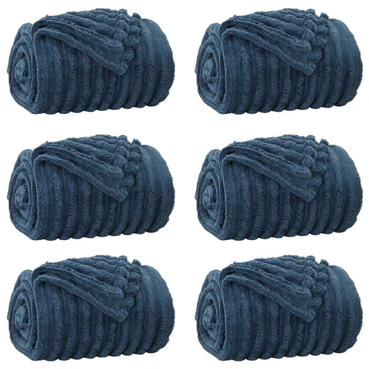 Vidaxl kleden 6 pcs marineblauw 200 x 150 cm fleece