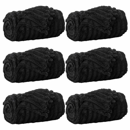 Vidaxl kleden 6 pcs zwart 150 x 130 cm fleece