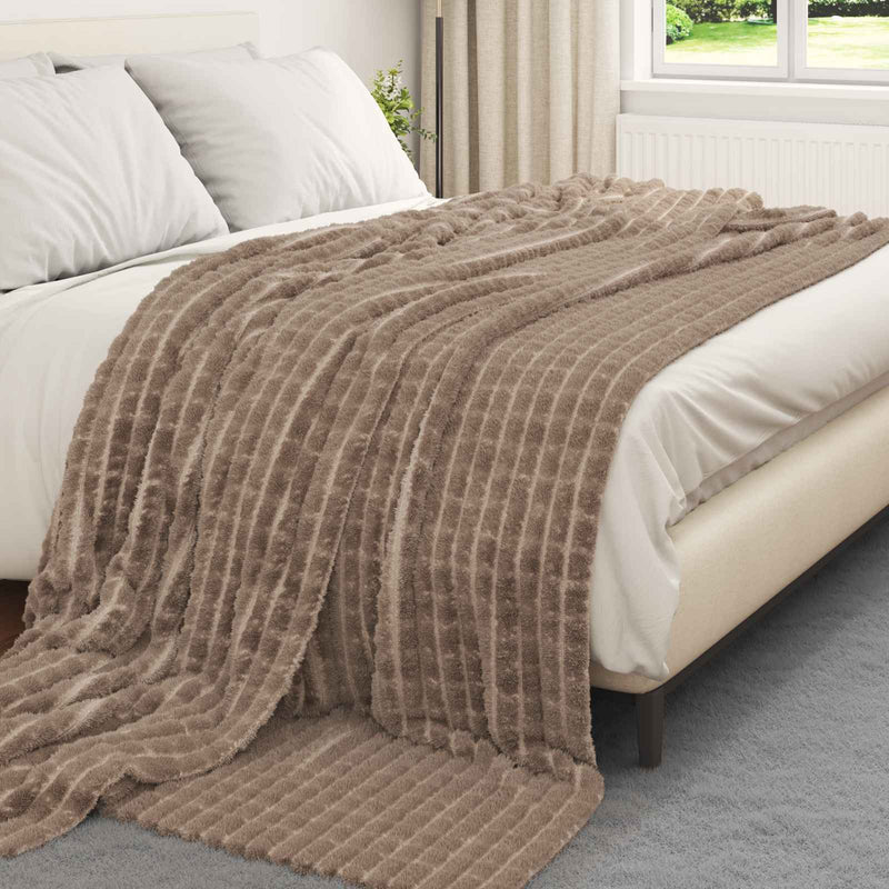 Afbeelding laden in galerijviewer, Vidaxl gooi deken kameel 240 x 220 cm 1,37 kg fleece
