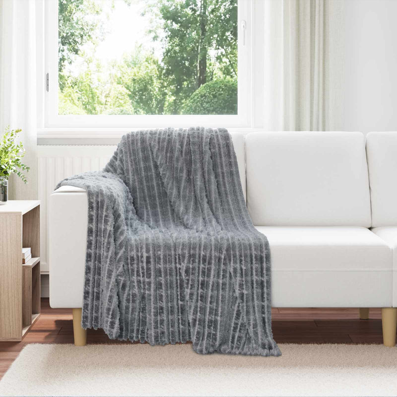 Afbeelding laden in galerijviewer, Vidaxl gooi deken donkergrijs 150 x 130 cm 0,51 kg fleece

