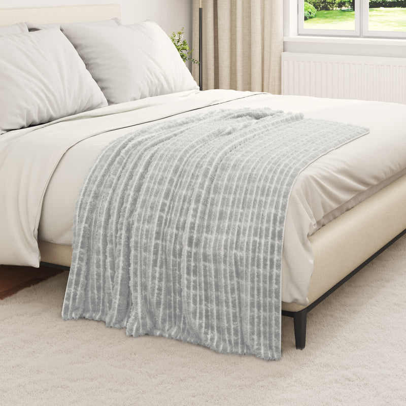 Afbeelding laden in galerijviewer, Vidaxl gooi deken grijs 150 x 130 cm fleece

