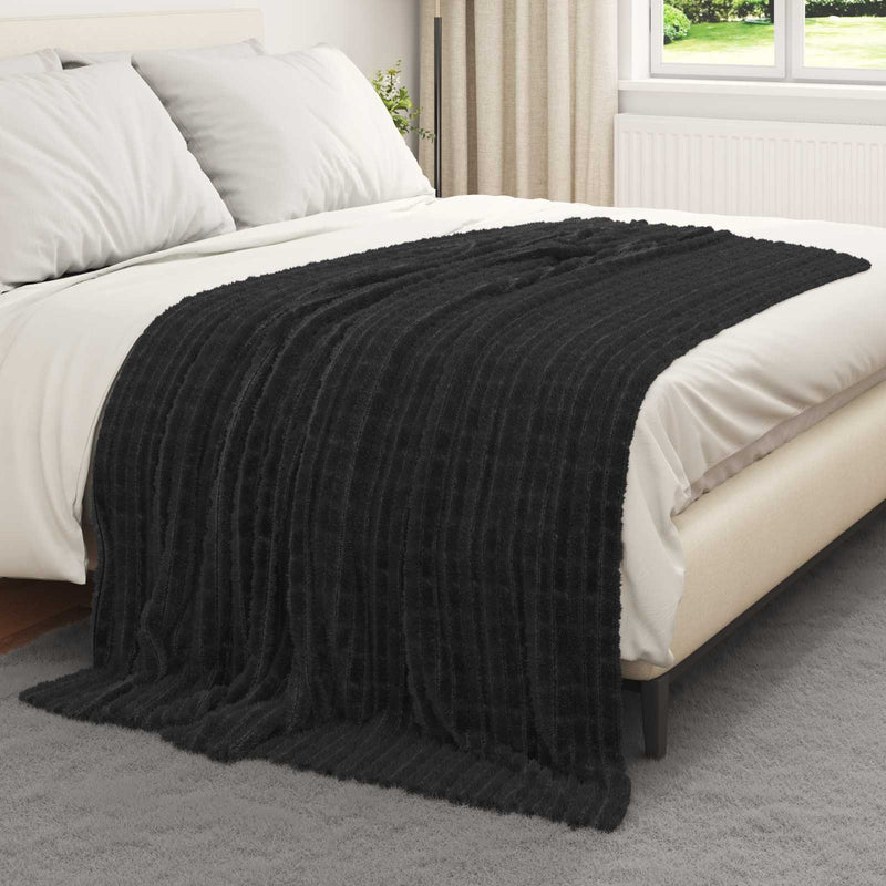 Afbeelding laden in galerijviewer, Vidaxl gooi deken zwart 200 x 150 cm 0,75 kg fleece
