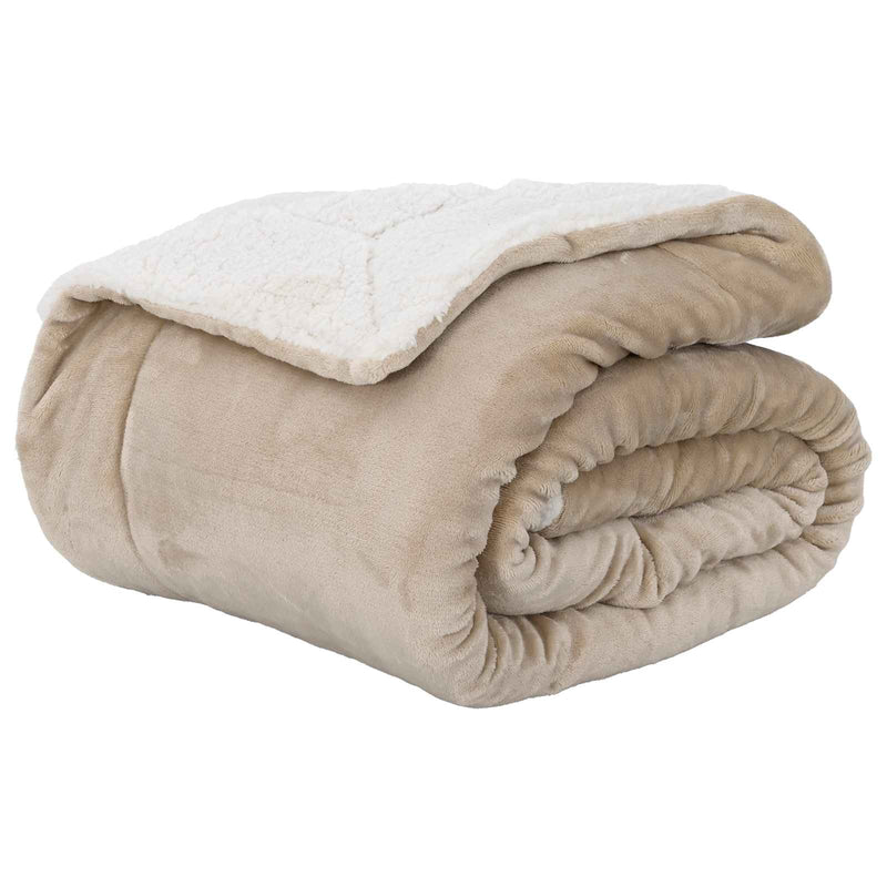 Afbeelding laden in galerijviewer, Vidaxl gooi deken beige 130 x 150 cm fleece
