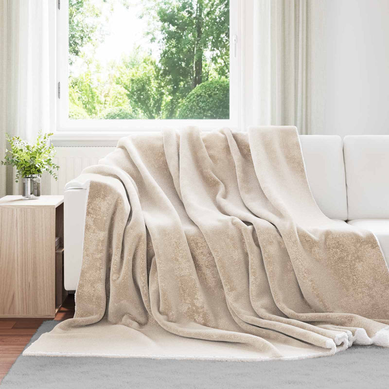 Afbeelding laden in galerijviewer, Vidaxl plaid beige 240 x 220 cm 2,67 kg fleece
