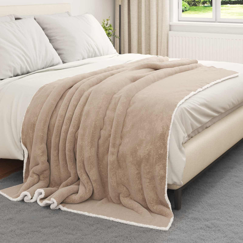 Afbeelding laden in galerijviewer, Vidaxl plaid camel 200 x 150 cm 1,64 kg fleece
