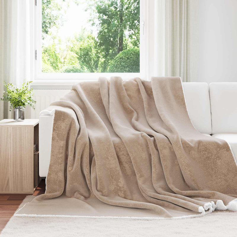 Afbeelding laden in galerijviewer, Vidaxl gooi deken kameel 220 x 240 cm fleece

