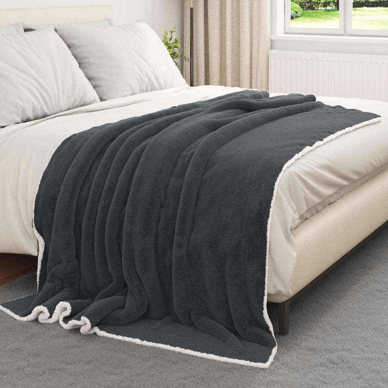 Afbeelding laden in galerijviewer, Vidaxl plaid donkergrijs 200 x 150 cm 1,64 kg fleece
