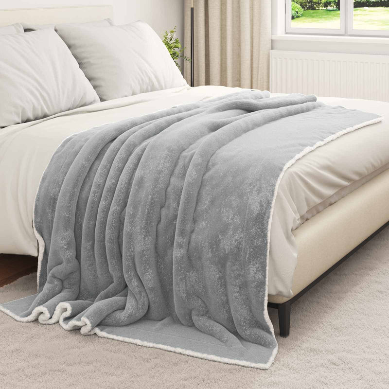 Afbeelding laden in galerijviewer, Vidaxl plaid grijs 200 x 150 cm 1,64 kg fleece
