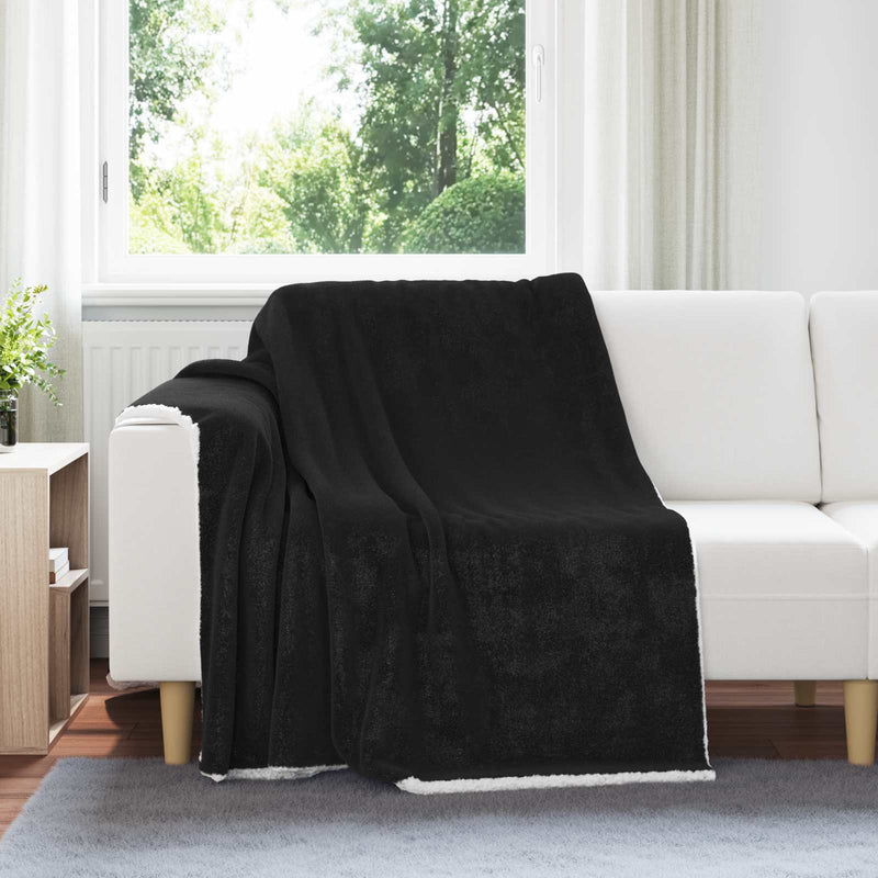 Afbeelding laden in galerijviewer, Vidaxl plaid zwart 200 x 150 cm 1,64 kg fleece
