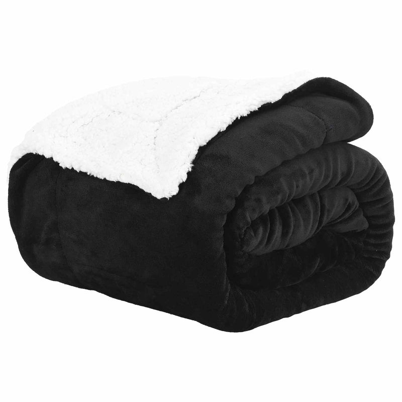 Afbeelding laden in galerijviewer, Vidaxl plaid zwart 200 x 150 cm 1,64 kg fleece
