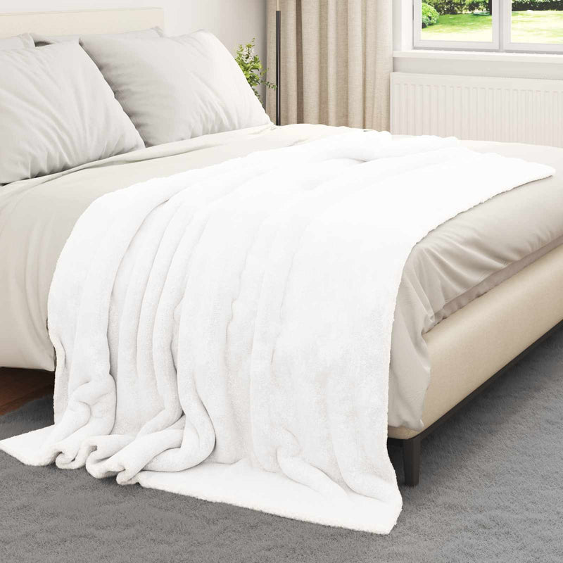 Afbeelding laden in galerijviewer, Vidaxl gooi deken wit 150 x 200 cm fleece
