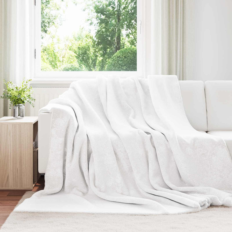 Afbeelding laden in galerijviewer, Vidaxl gooi deken wit 240 x 270 cm fleece
