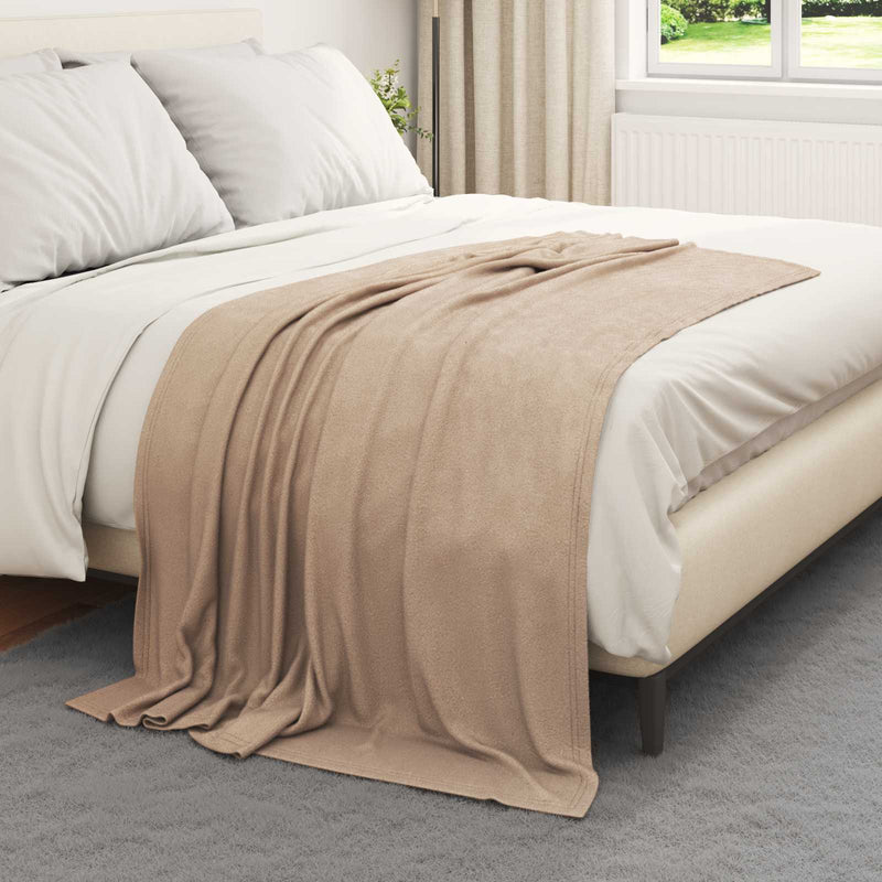 Afbeelding laden in galerijviewer, Vidaxl plaid camel 170 x 130 cm 0,34 kg fleece
