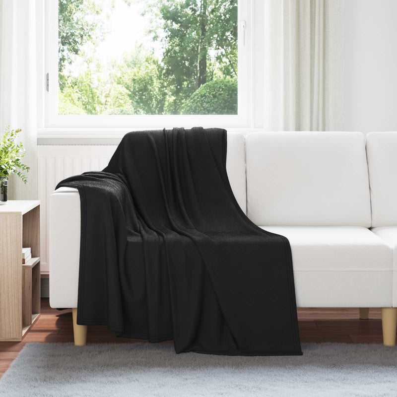 Afbeelding laden in galerijviewer, Vidaxl plaid zwart 170 x 130 cm 0,33 kg fleece
