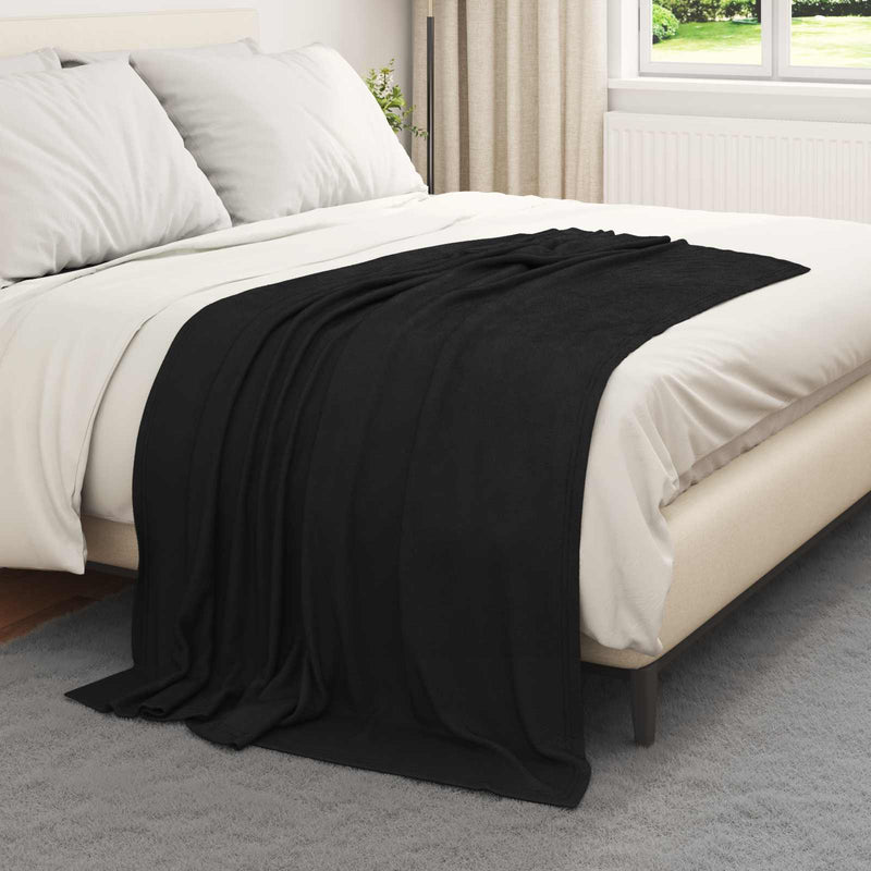 Afbeelding laden in galerijviewer, Vidaxl plaid zwart 170 x 130 cm 0,33 kg fleece
