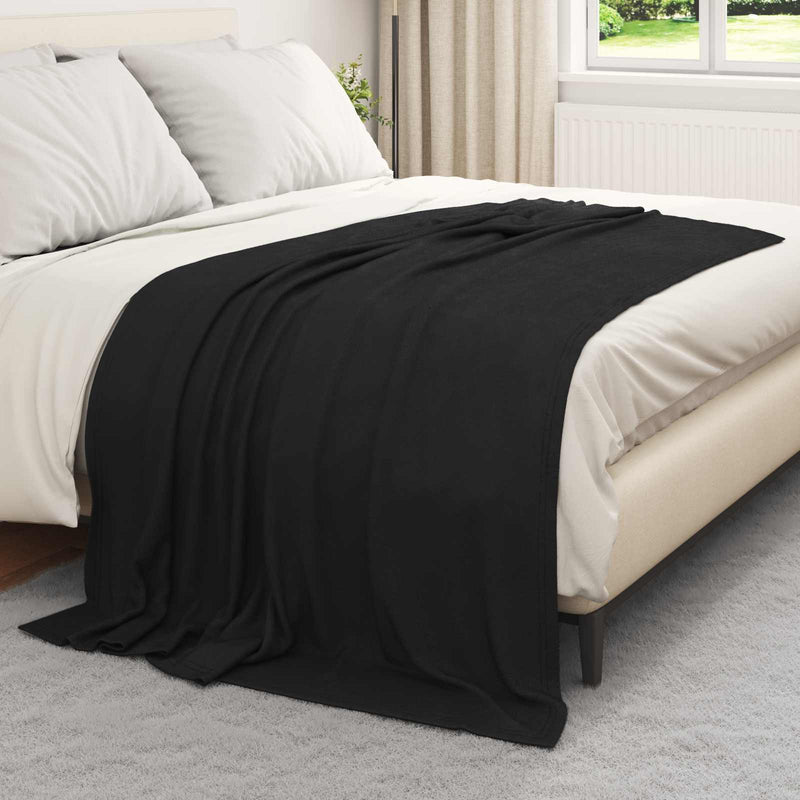 Afbeelding laden in galerijviewer, Vidaxl plaid zwart 200 x 150 cm 0,42 kg fleece
