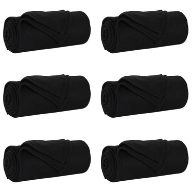 Vidaxl kleden 6 pcs zwart 240 x 220 cm fleece