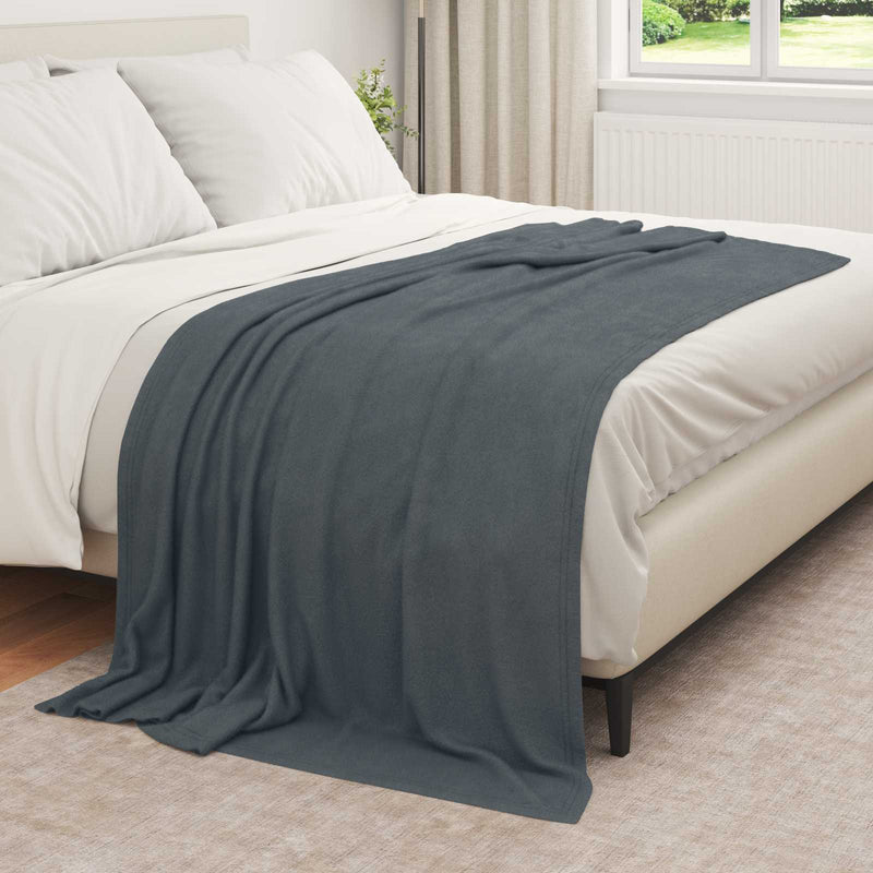 Afbeelding laden in galerijviewer, Vidaxl plaid donkergrijs 210 x 140 cm 0,41 kg fleece
